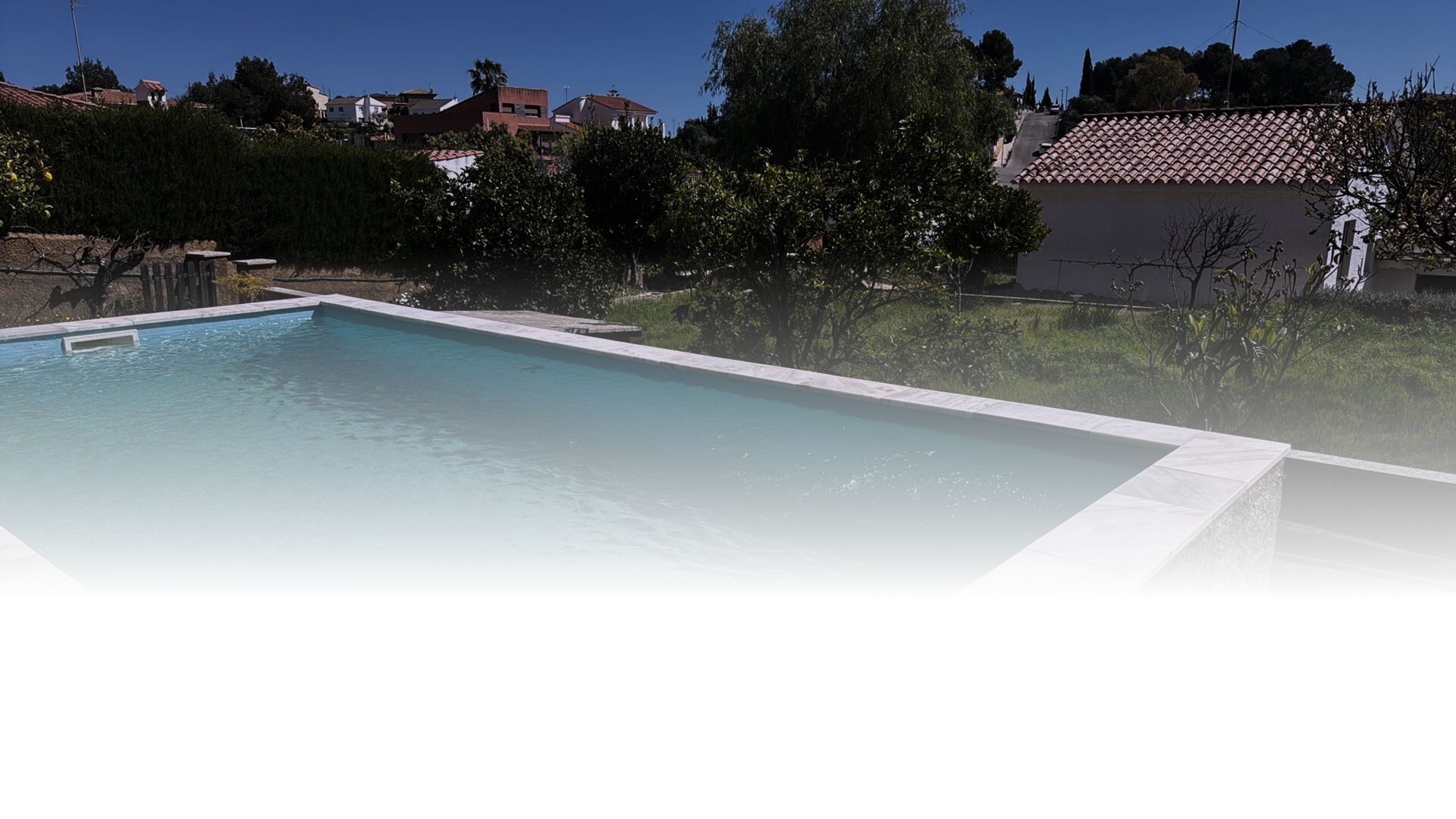 Pool och trädgård